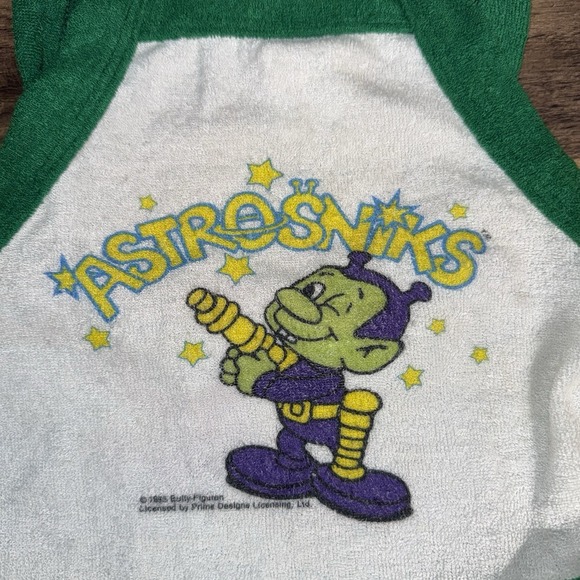 RARE Vintage Terry Cloth Romper W/ Astrosnicks Graphic By Brand "TV Sets" 6 Mo - Picture 2 of 8